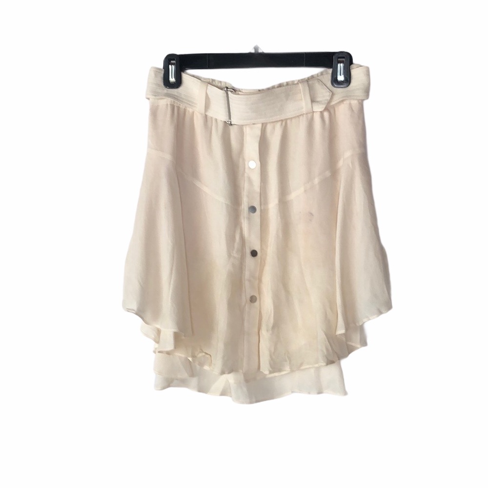 A.L.C Ivory Belted Silk Skirt Size 2 w/Pockets